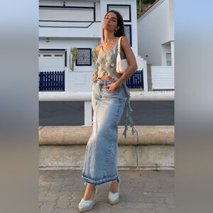 Nwt ZARA VIRAL SEMI-SHEER TANK BLOUSE ZARA EMERALD NWT